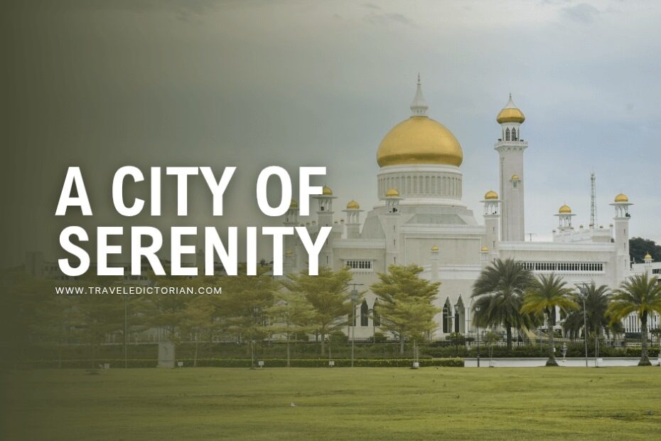 A mosque with golden domes